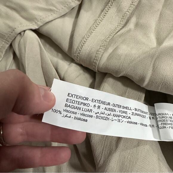 Zara Satin Ruched Beige Halter Tie Shift Mini Slip Dress Size‎ M NWT - Picture 8 of 11